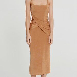 Significant Other Evelyn Draped Knit Midi Dress